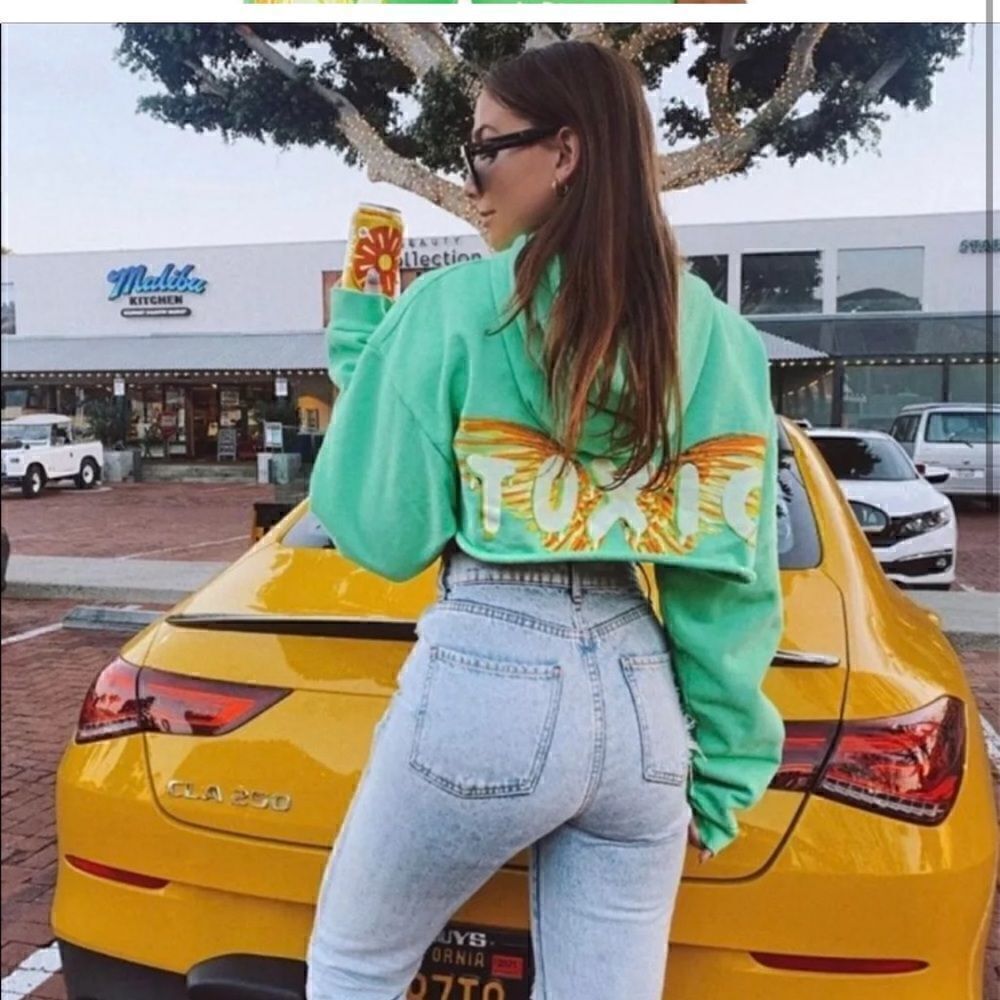 Boys Lie - Toxic Love Cropped Hoodie in Green